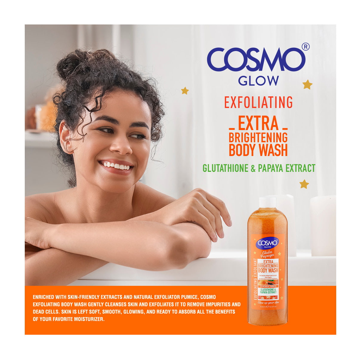 Cosmo Glow Extra Brightening Exfoliating Body Wash Gluta Papaya Cosmo Glow Extra Brightening Exfoliating Body Wash Gluta Papaya