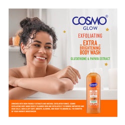 glutathione skin whitening body wash Cosmo Glow Extra Brightening Exfoliating Body Wash Gluta Papaya