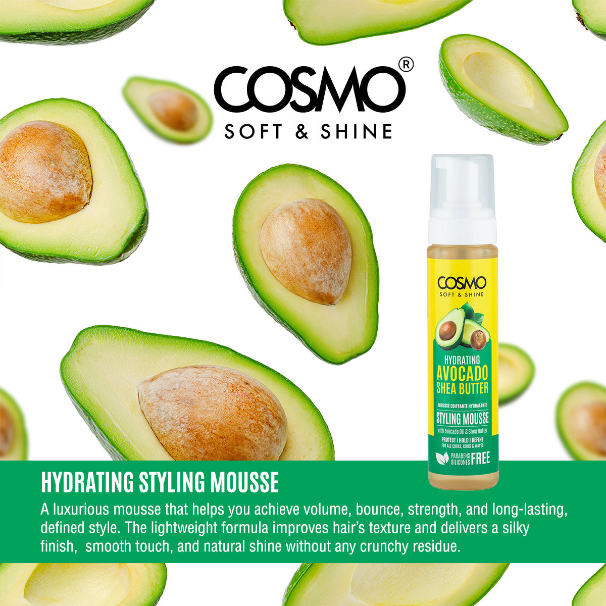 Soft & Shine Avocado & Shea Butter Hydrating Styling Mousse