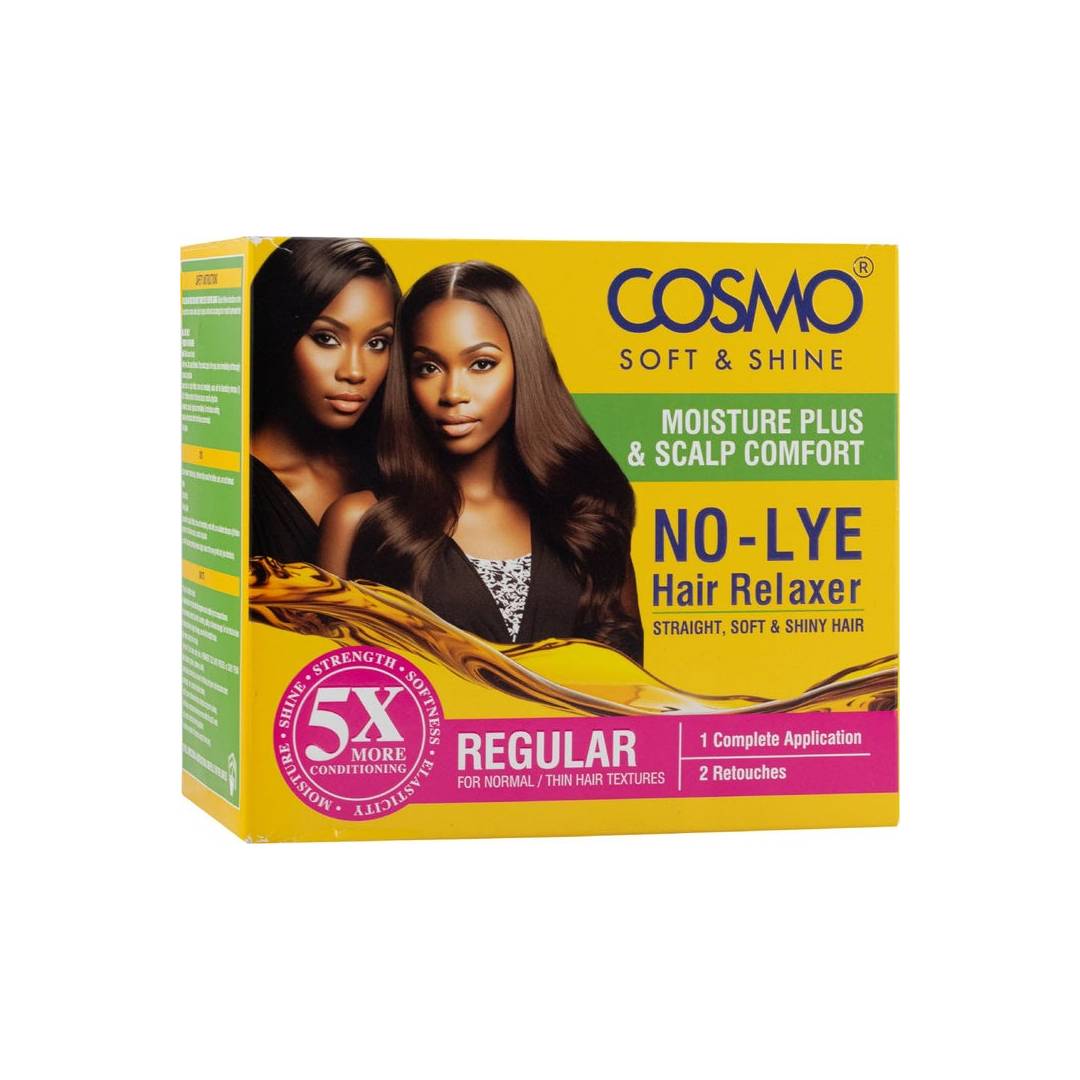 Moisture Plus & Scalp Comfort No-Lye Hair Relaxer Kit Regular 5X More Conditioning, 1 Complete Application, 2 Retouches